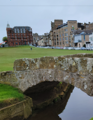 Iconic stone bridge at Old Course, St Andrews, Scotland