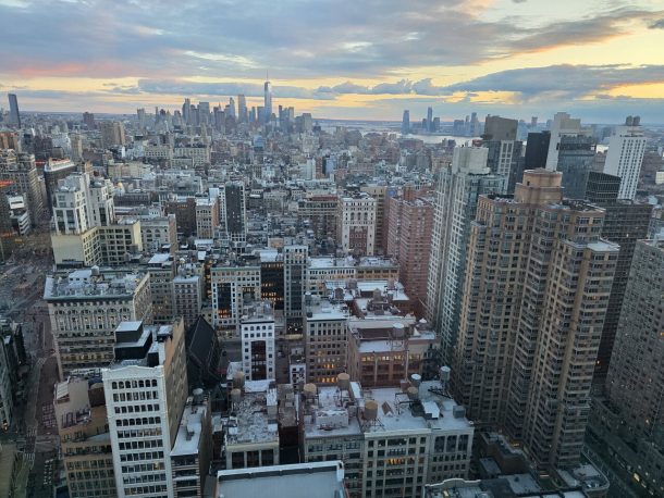 Manhattan Skyline from above; Sunset Manhattan