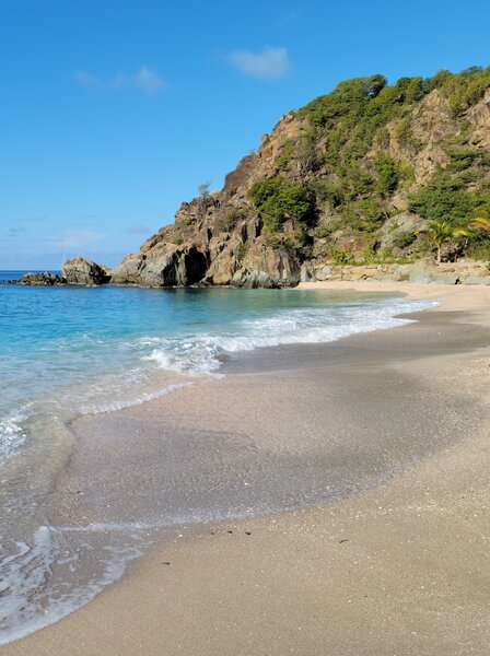 Beach, ocean and hillside of Gustavia, St Barthelemy